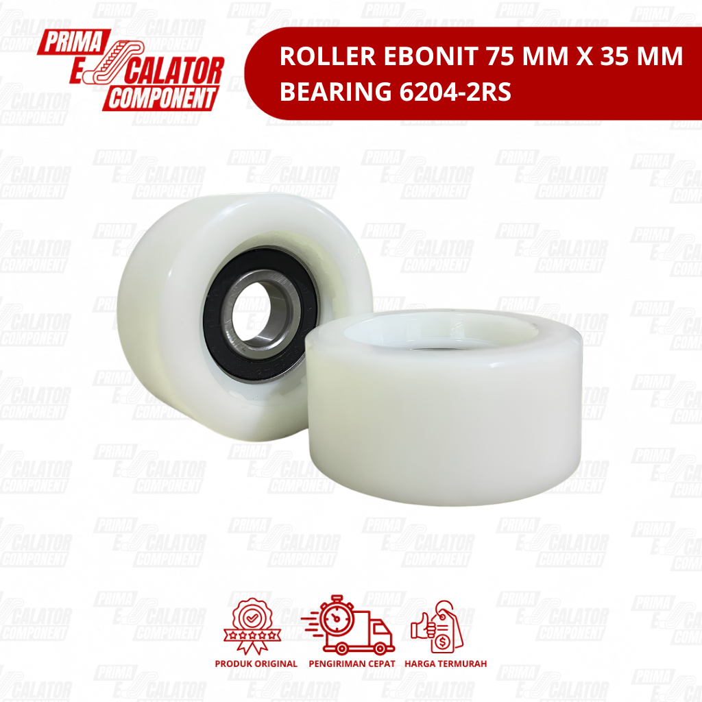 ROLLER EBONIT DIA 75 MM X 35 MM BEARING 6204-2RS