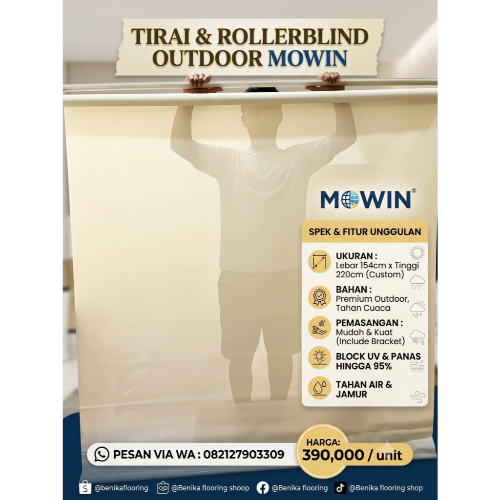 Roller blind Ex Perkantoran second berkualitas