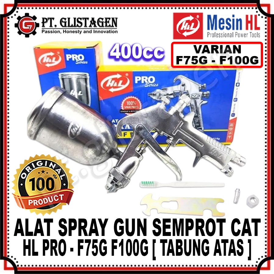 HL Spray Gun Tabung Atas F75G F100G HL Alat Semprot Semprotan Cat Spraygun F 75G 100G Tabung Atas OR