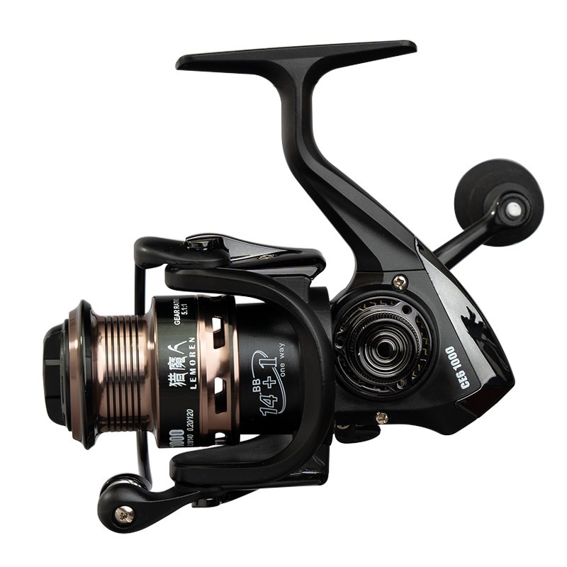 Reel Pancing Lemoren CE6-1000 Metal Paduan Karbon 14+1BB Max Drag 5kg gear rasio 5.1:1