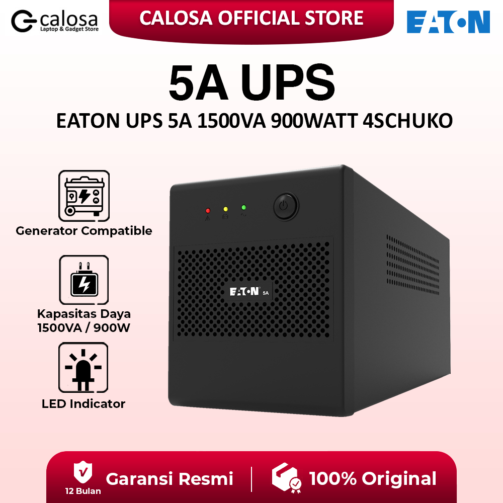 EATON UPS 5A 1500VA 900W 4SCHUKO 1500 volt ampere 900 watt 4 schuko stop kontak power listrik Mati l