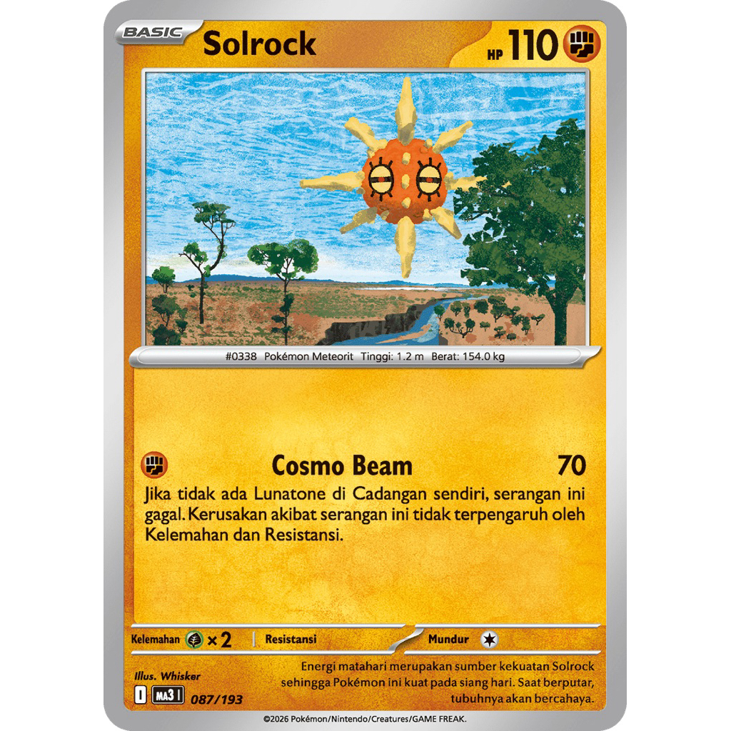 Pokemon Solrock TCG Kartu Bulk Common