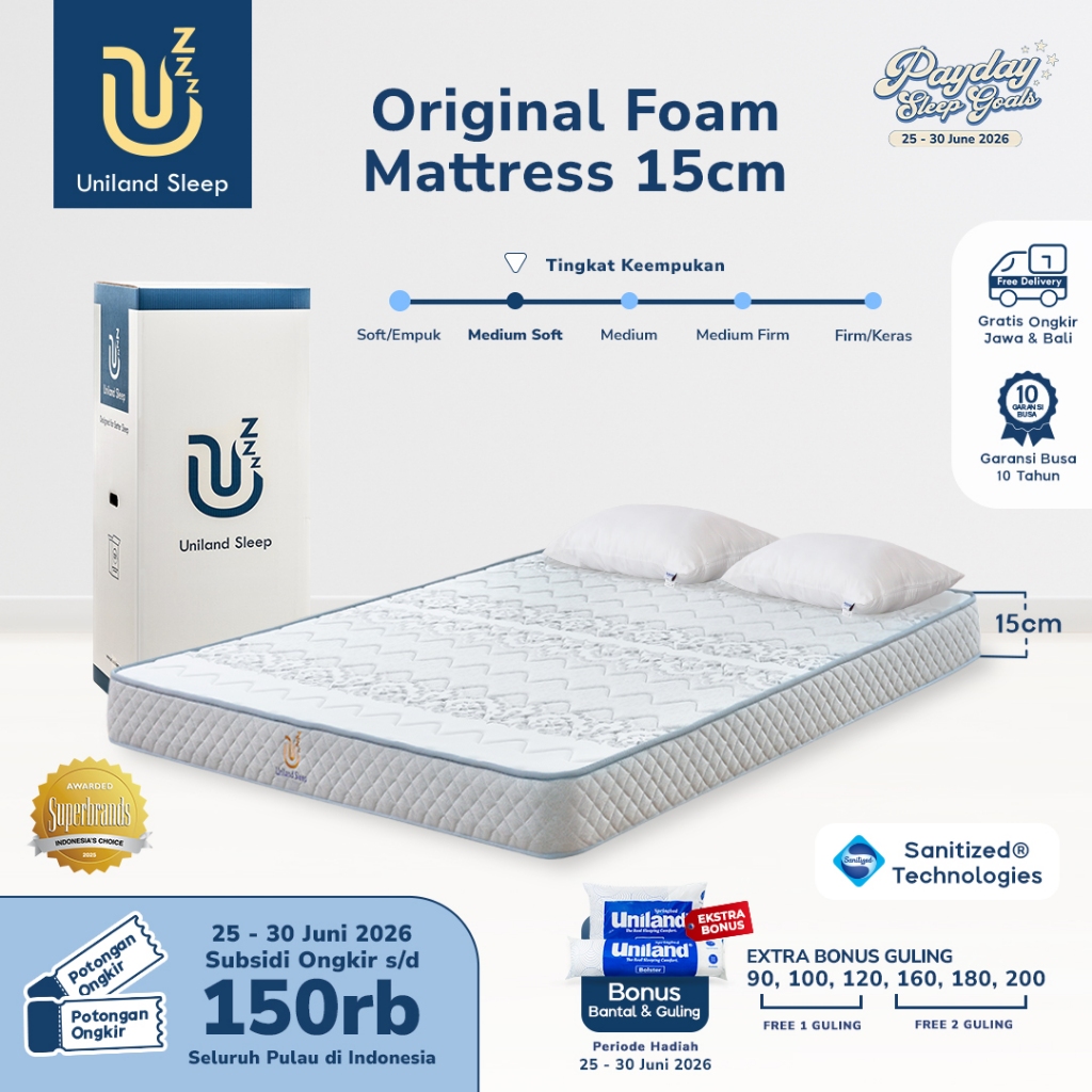 Uniland Sleep 90x200 / Single Size / Kasur Busa / Pocket Spring
