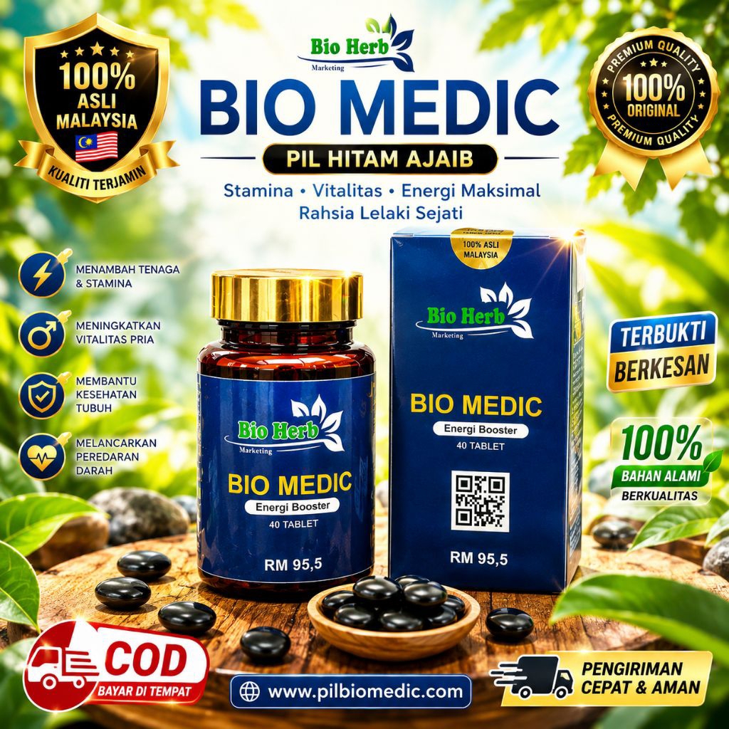 Bio Medic Pil Hitam Ajaib 1 Botol Isi 40 Tablet | Herbal | Asam Urat | Stroke | Rematik | Kolesterol