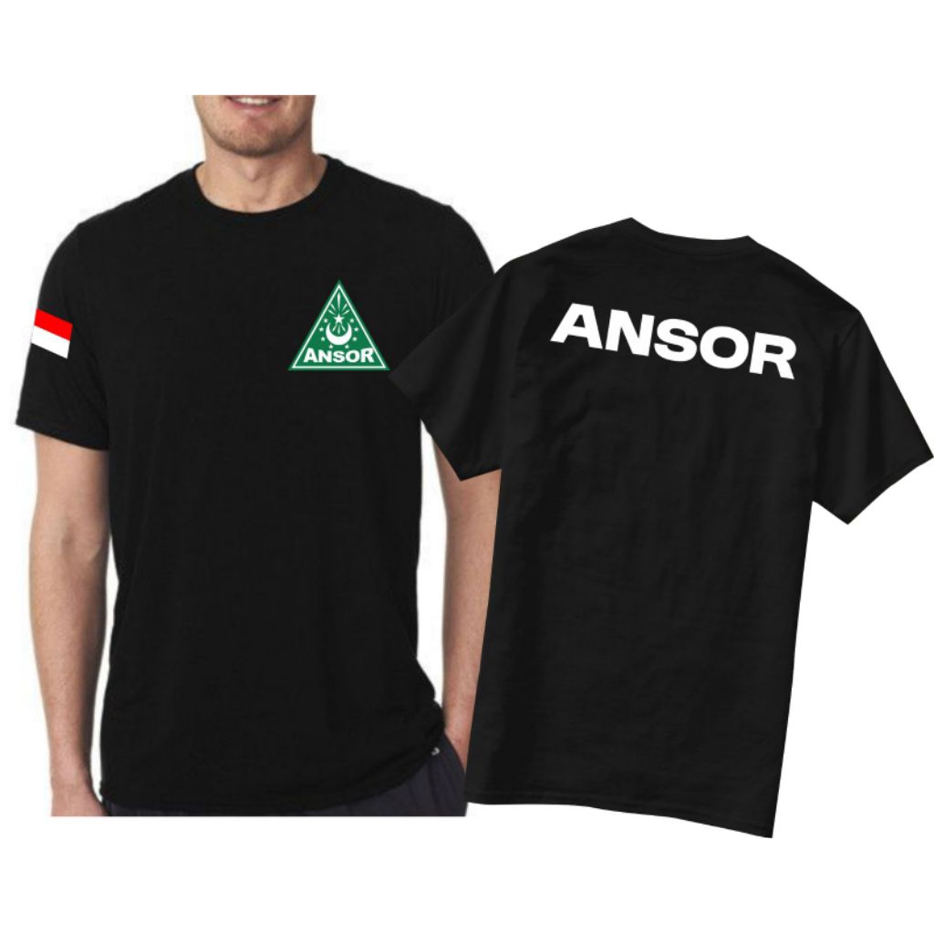 Kaos Ansor Sablon depan belakang / Kaos GP Ansor pria dan wanita