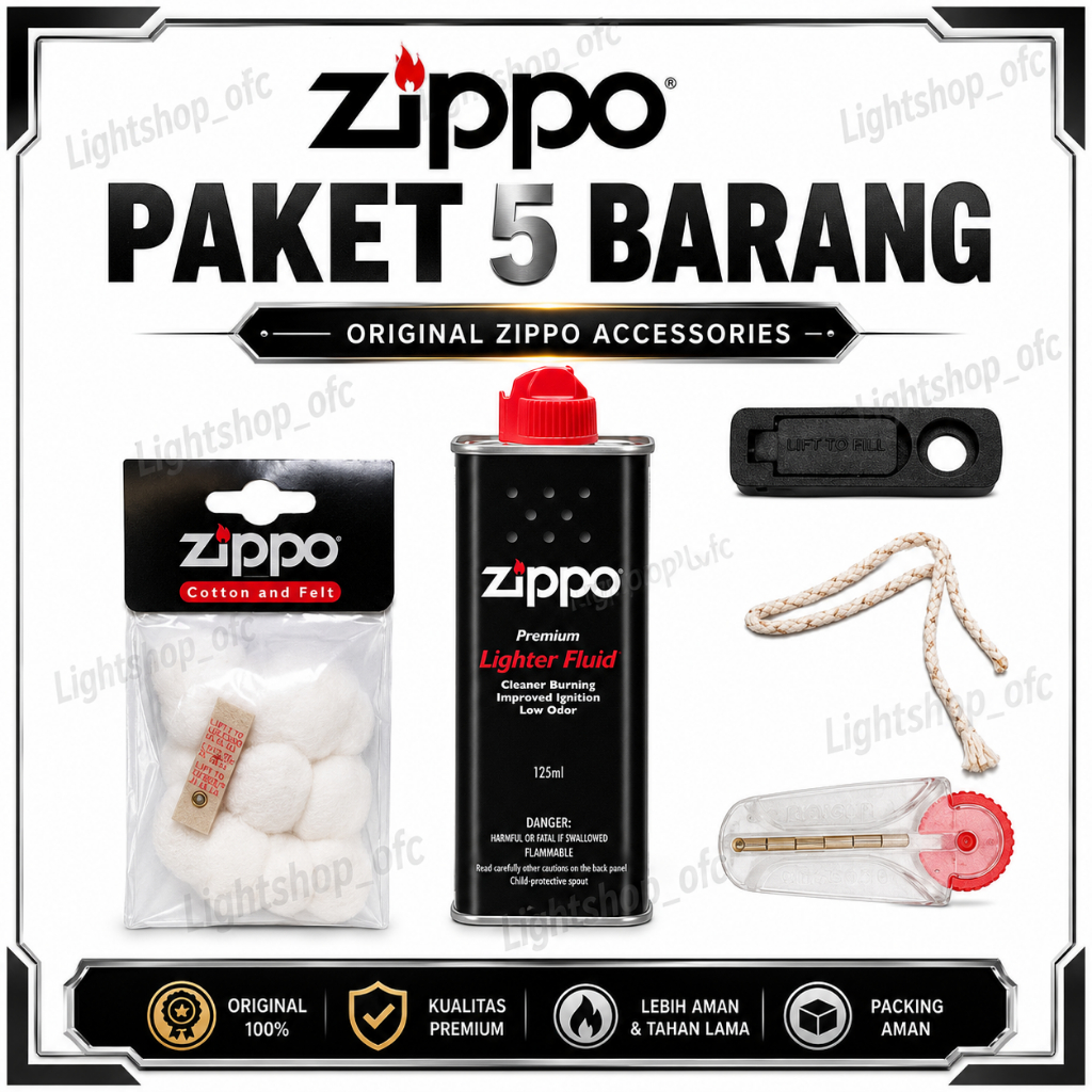 (Bisa Cod)Combo Murah Meriah Minyak Zippo Original 125ml Plus Batu Zippo Original Made In USA