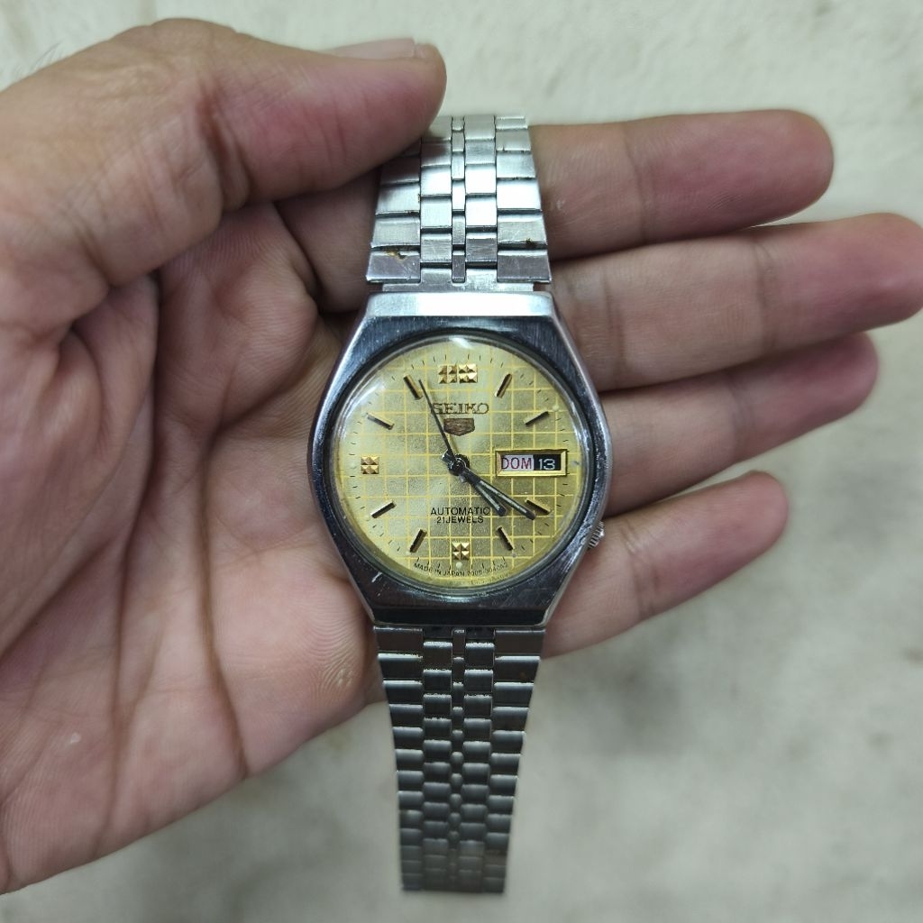 JAM TANGAN SEIKO 5 21 JEWELS AUTOMATIC MANUAL VINTAGE BEKAS SECOND NOT CASIO