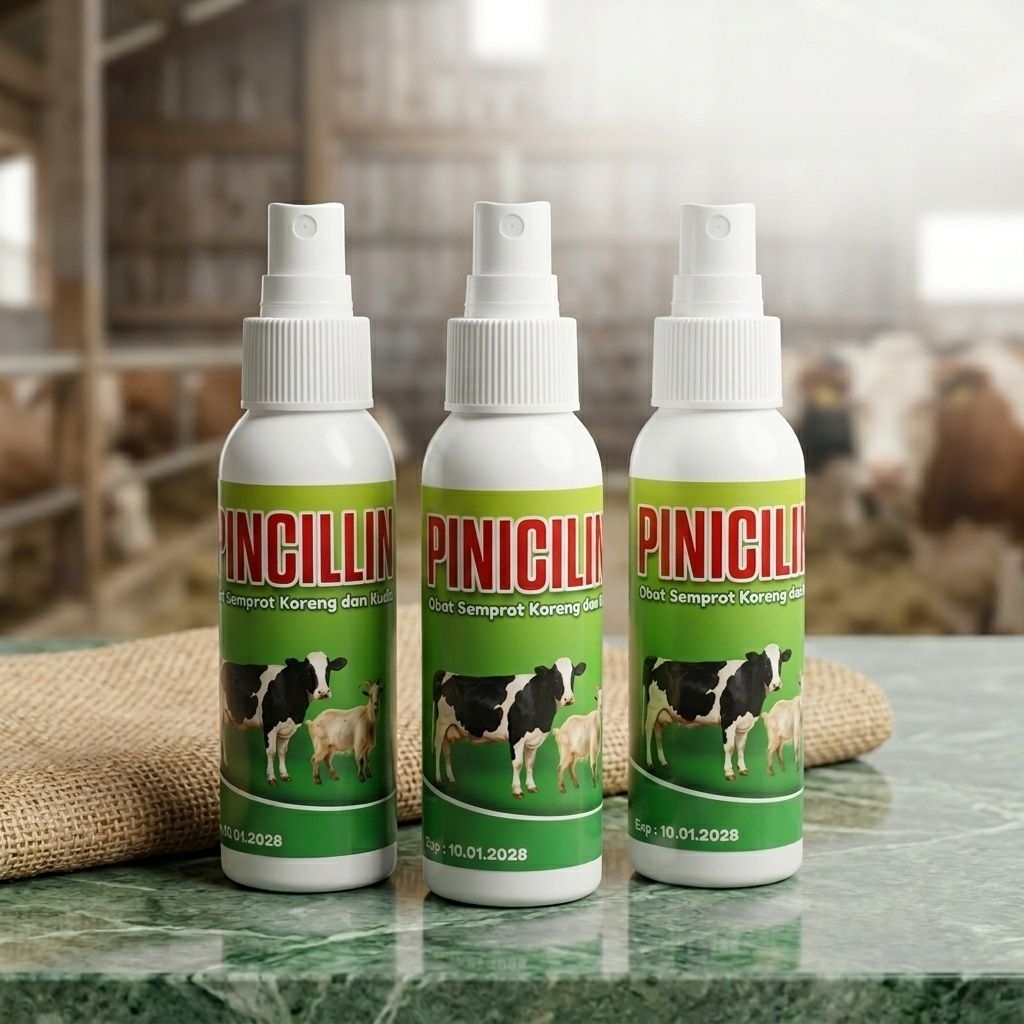 Pinisilin Spray Obat Koreng Sapi Kambing | Ampuh Atasi Luka Bernanah Jamur Kulit Buat Luka Cepat Ker