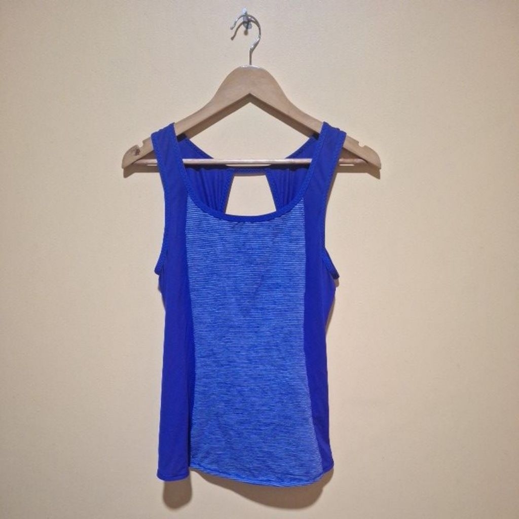 Lululemon Tank top Blue Stripe 4 open Back