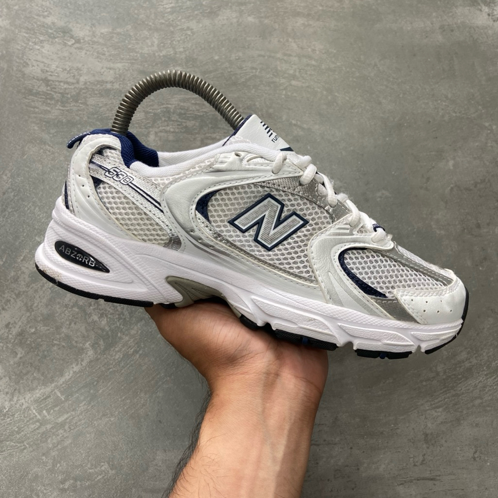 [Size 37.5] New Balance 530 White Silver Navy Natural Indigo (MR530SG) Second Original Kondisi Mulus