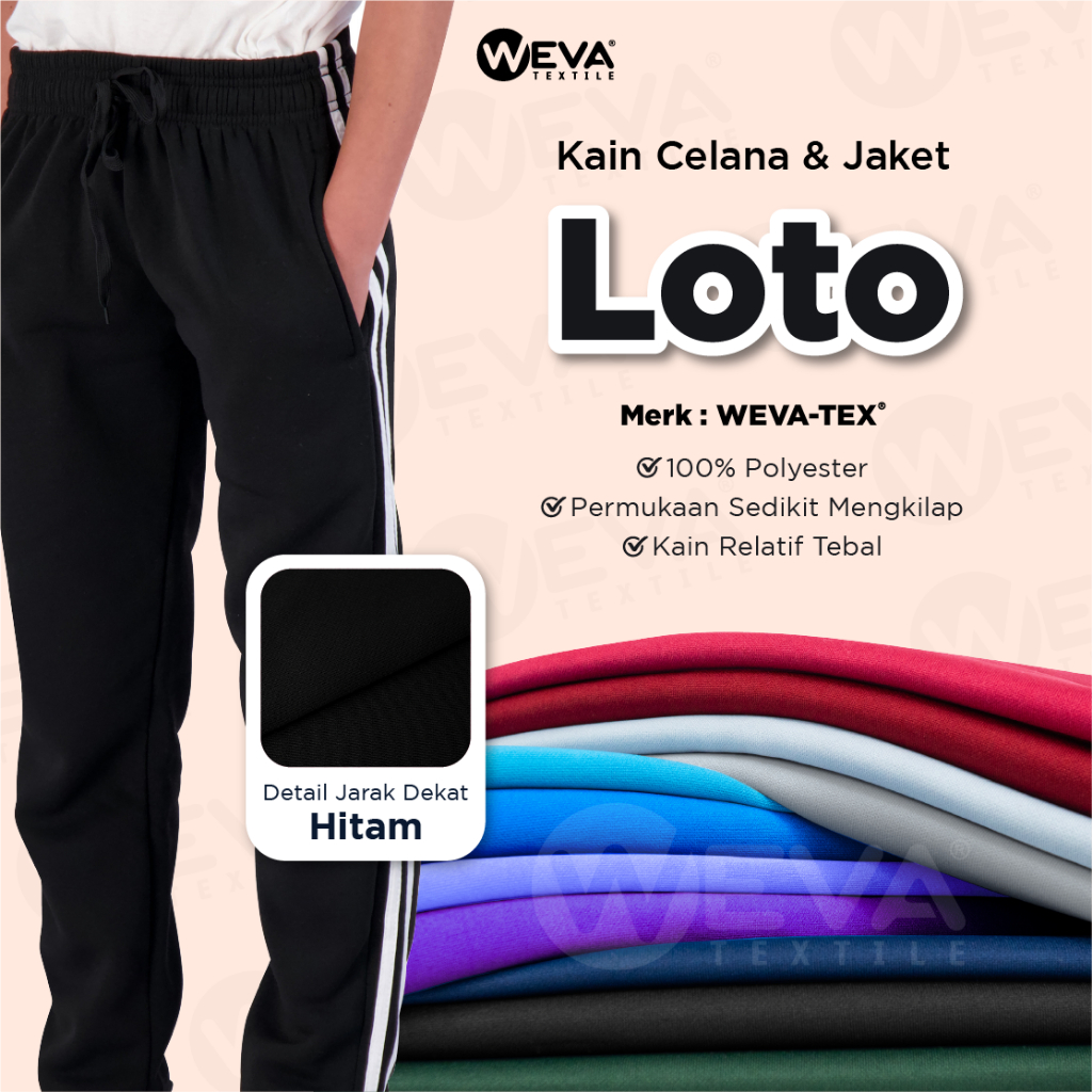 Kain Lotto PE perKILO - Bahan Kaos Loto untuk Celana Training Olahraga