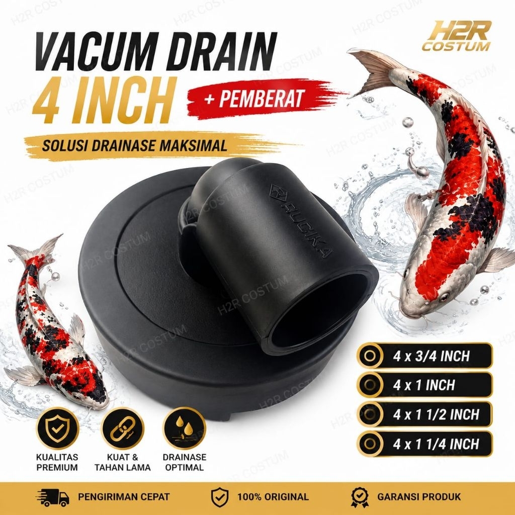 Bottom Vacum Drain 4 Inch + Pemberat