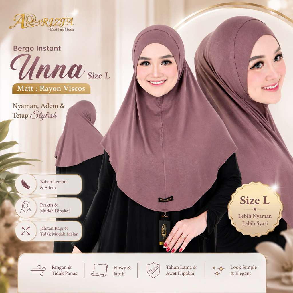 ARRIZFA HIJAB INSTAN UNA RAYON VISCOSE ORI ARRIZFA