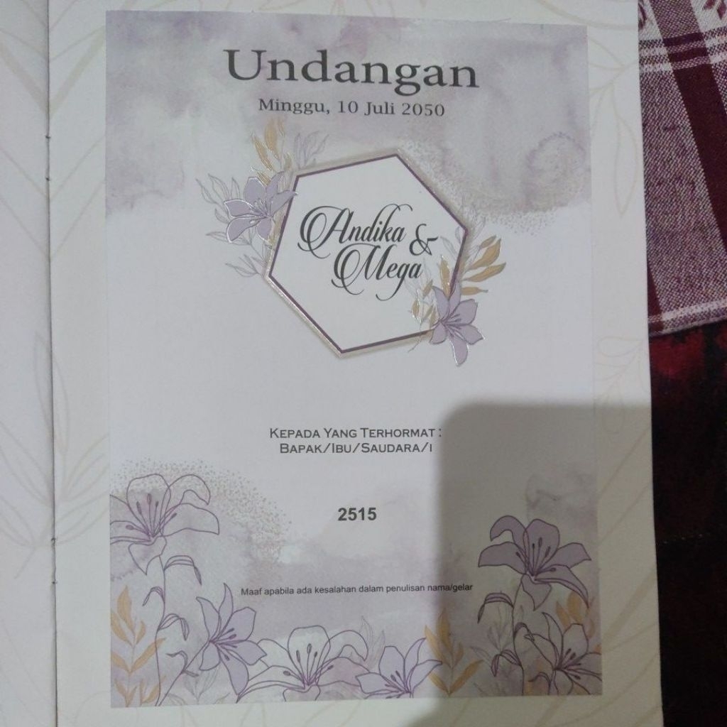 Undangan Erba Tipe 2515