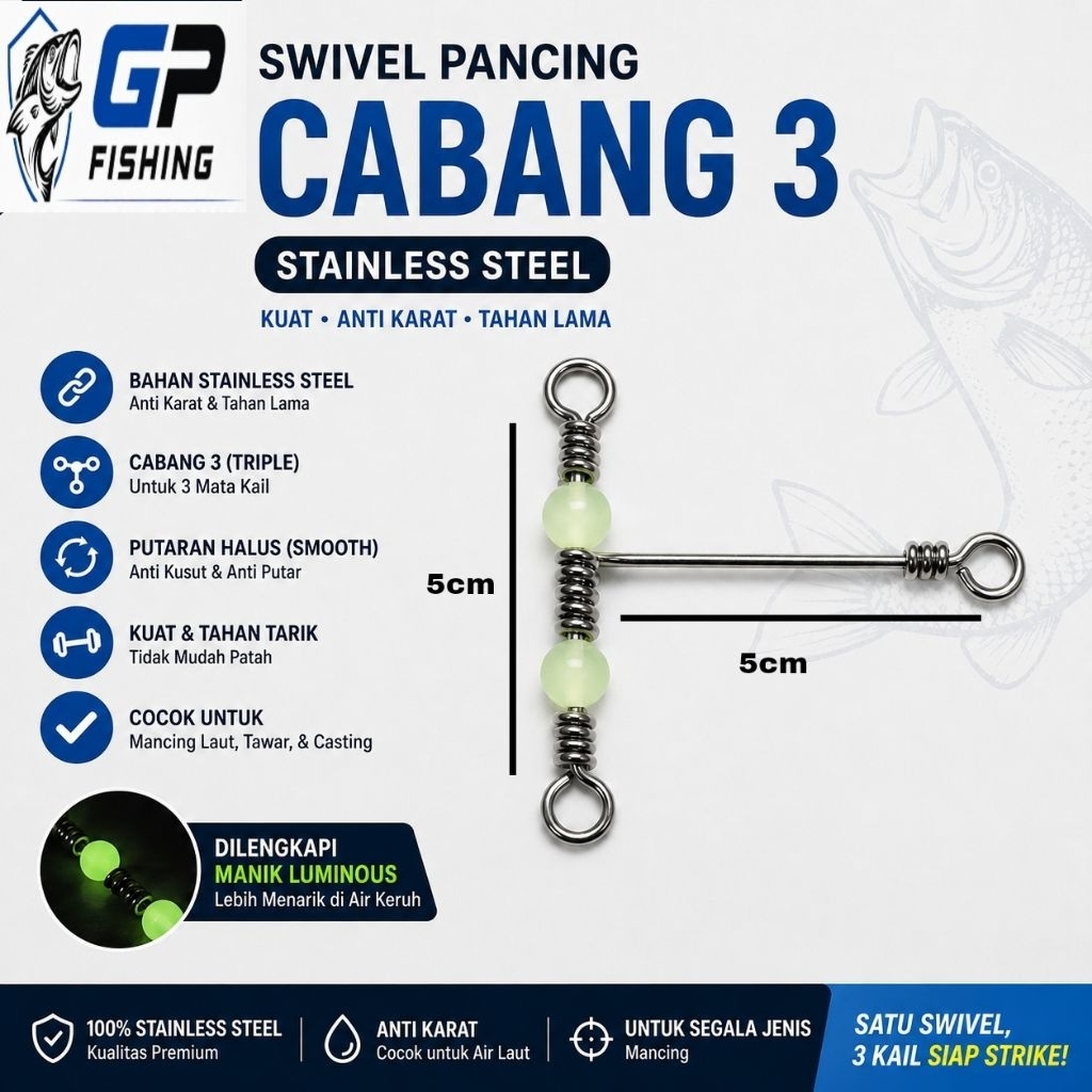swivel pancing cabang 3 stainless steel