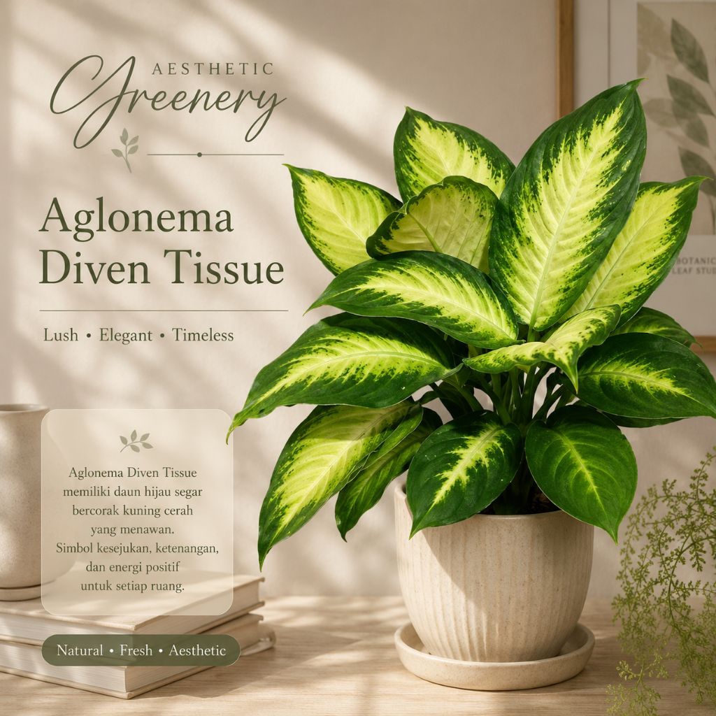 Aglonema Tisue//Diven Tisue Gold Cocok Untuk Hiasan Ruangan Indor Dan Outdor