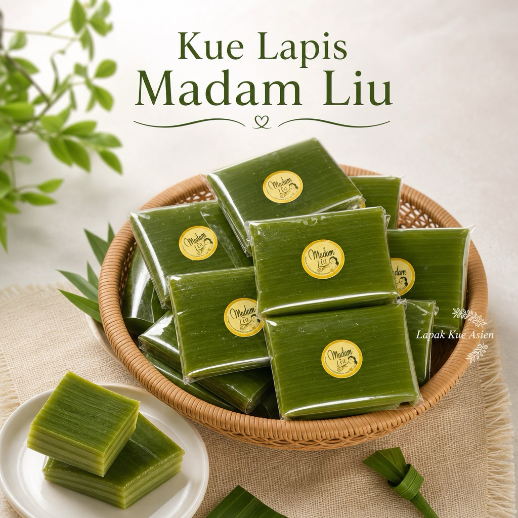 Jajanan Pasar Kue Madam Liu kue Lapis Ijo 1Pc