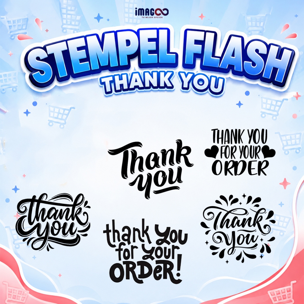Stempel Flash Custom Thankyou - Olshop, Wedding, Souvenir - Custom Free Desain