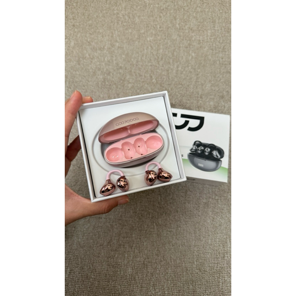 GOOJODOQ J235 TWS Ear Clip warna Pink