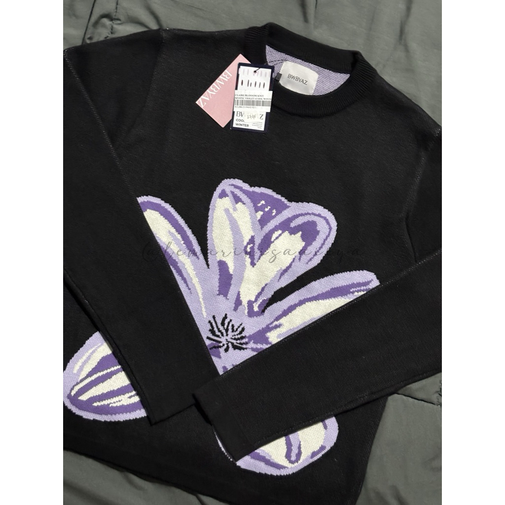 new claire blossom knit bwbyaz black