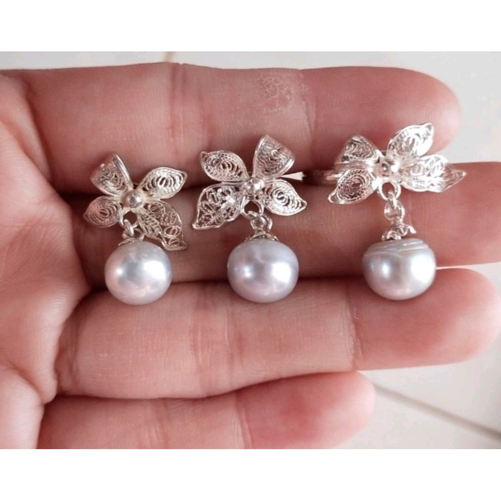Set Perak 925 Mutiara Air Tawar | Mutiara Lombok | Jewelry | Pearl