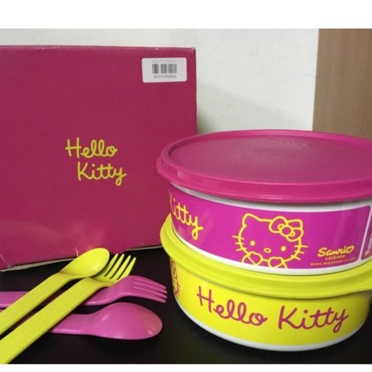 hello kitty lunch box tupperware bekal bulat anak cewe