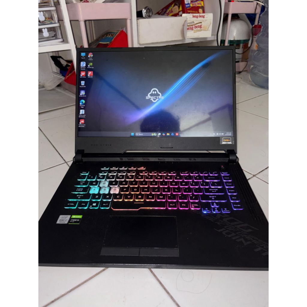Asus rog Strix core i7 gen 10 RAM 16gb gtx 1660 Ti dual vga SSD 1tb 144hz 15,6 inc
