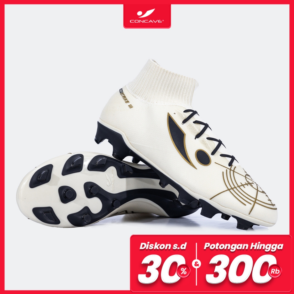 Concave Sepatu Bola Halo Accustrike Precision FG Winter White Gold