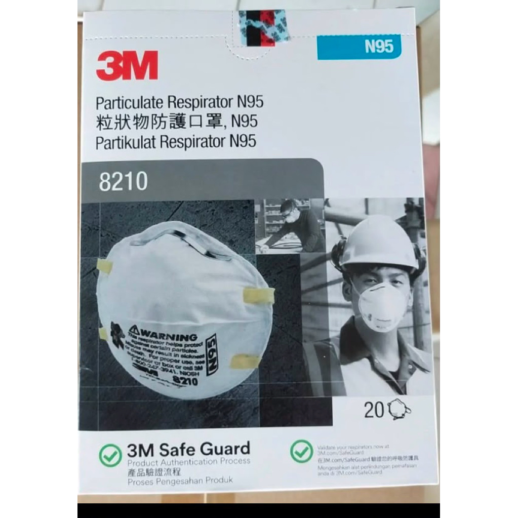 3M 8210 N95 Singapore Masker Debu 20 Pcs