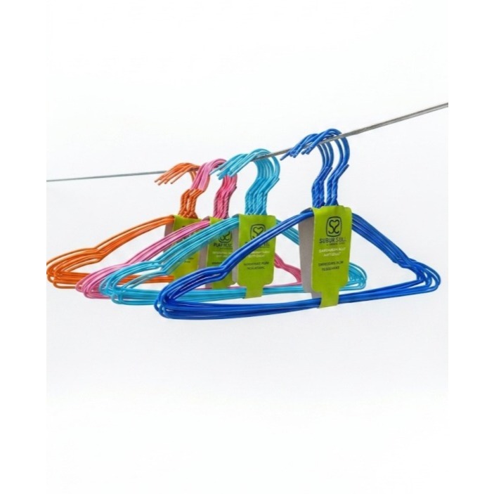 HANGER Gantungan Baju Stainlees Steel Coating Warna 10pcs Hanger Baju Dewasa Anti Karat murah