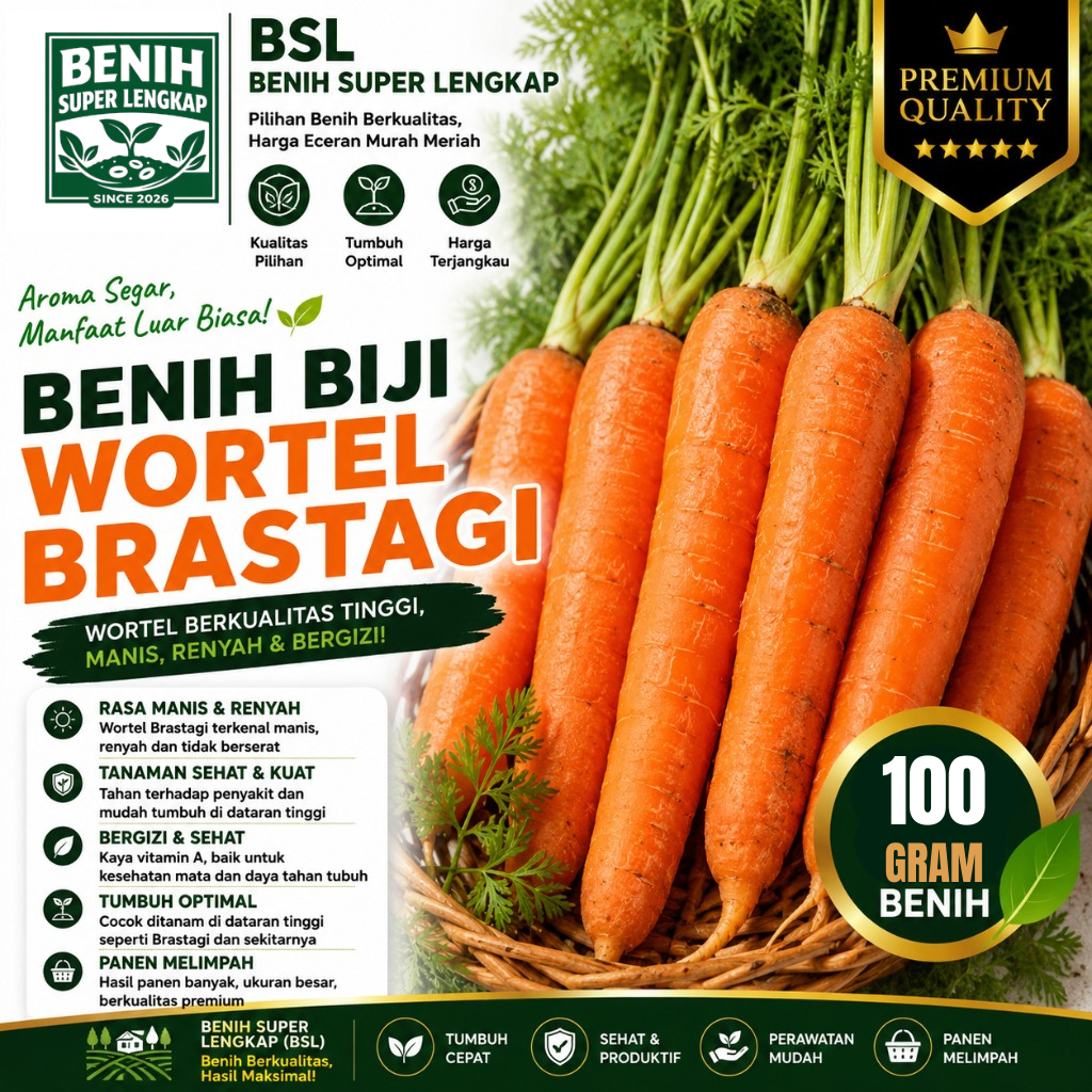 ( 100 Gram ) Benih Biji Wortel Brastagi | Wortel Berastagi | UKI BIBIT