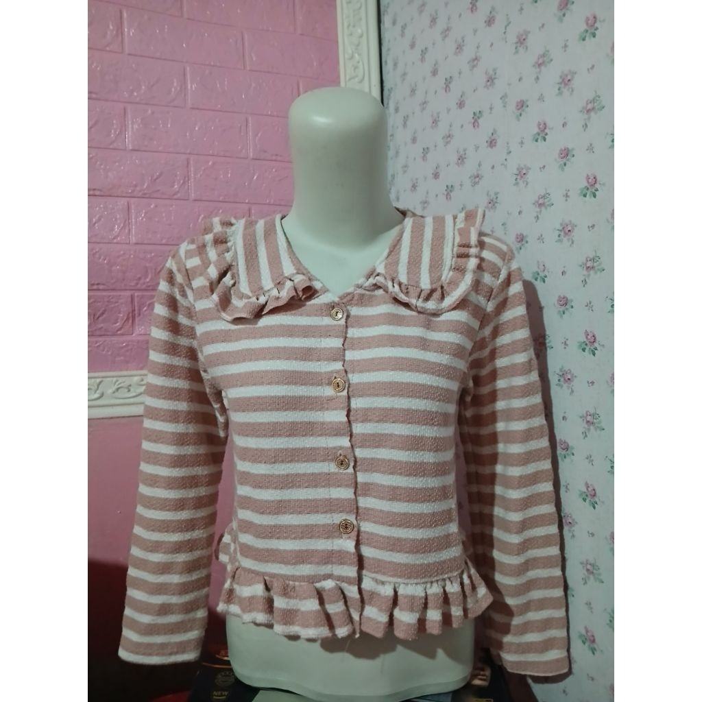 pl blouse sailor pink lucu