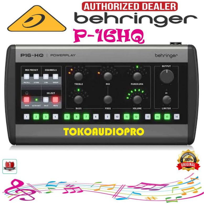 Behringer P16-HQ 16 Channel Digital Personal Mixer Behringer P-16HQ