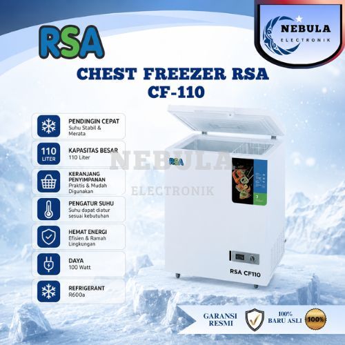 BOX FREEZER RSA 100 LITER CF 110/CHEST FREEZER RSA 1 PINTU 100 LITER/PEMBEKU DAGING RSA 100 LITER