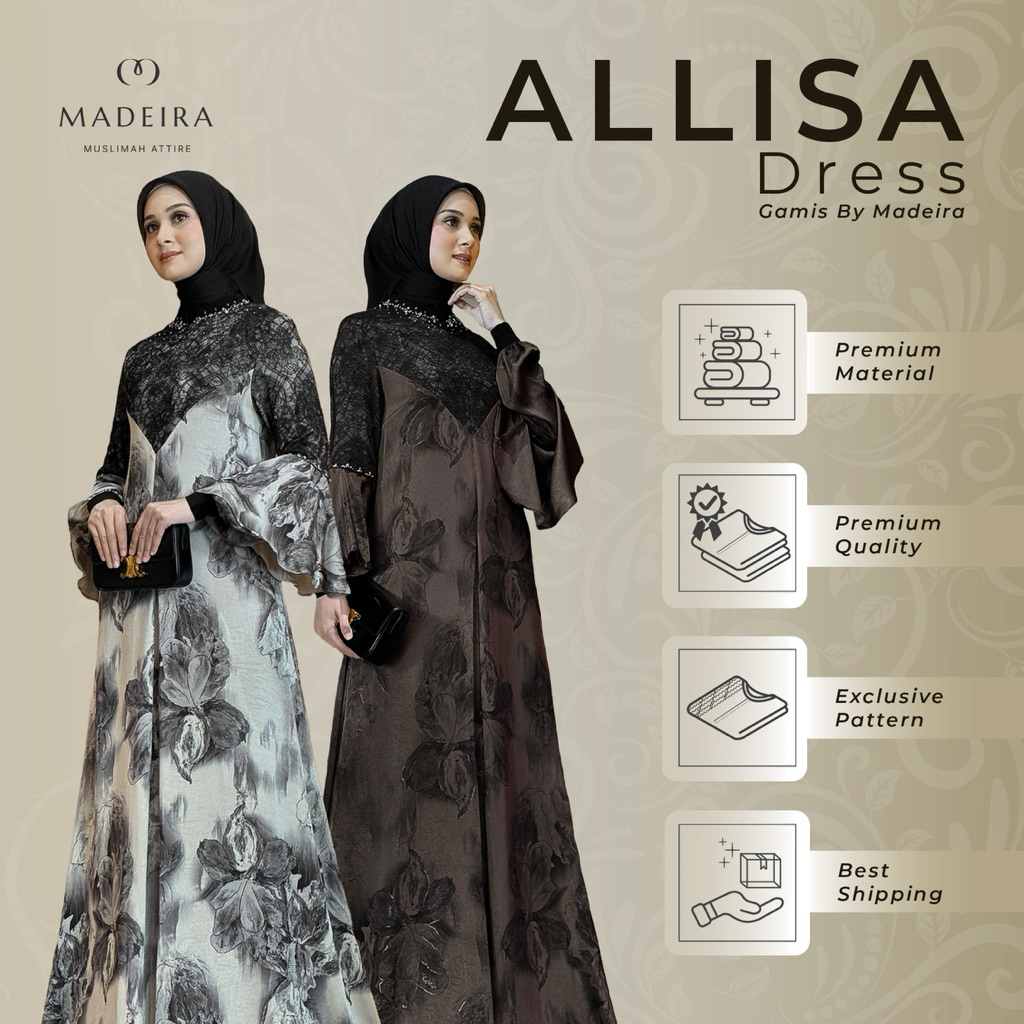 Gamis Payet Premium Elegan - Madeira - Allisa Dress