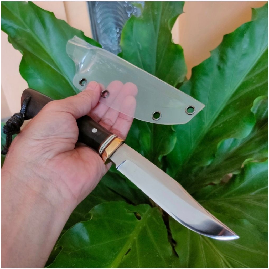 K110 handmade kitchen knife, Pisau dapur model mini Bowie dengan  baja Bohler K110 yang super tajam,