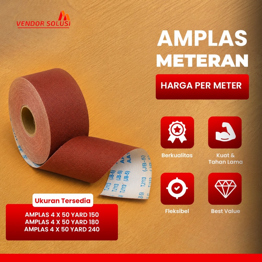 Amplas Meteran Premium Tingkat Kehalusan 150 180 240 – Halus, Kuat, dan Tahan Lama