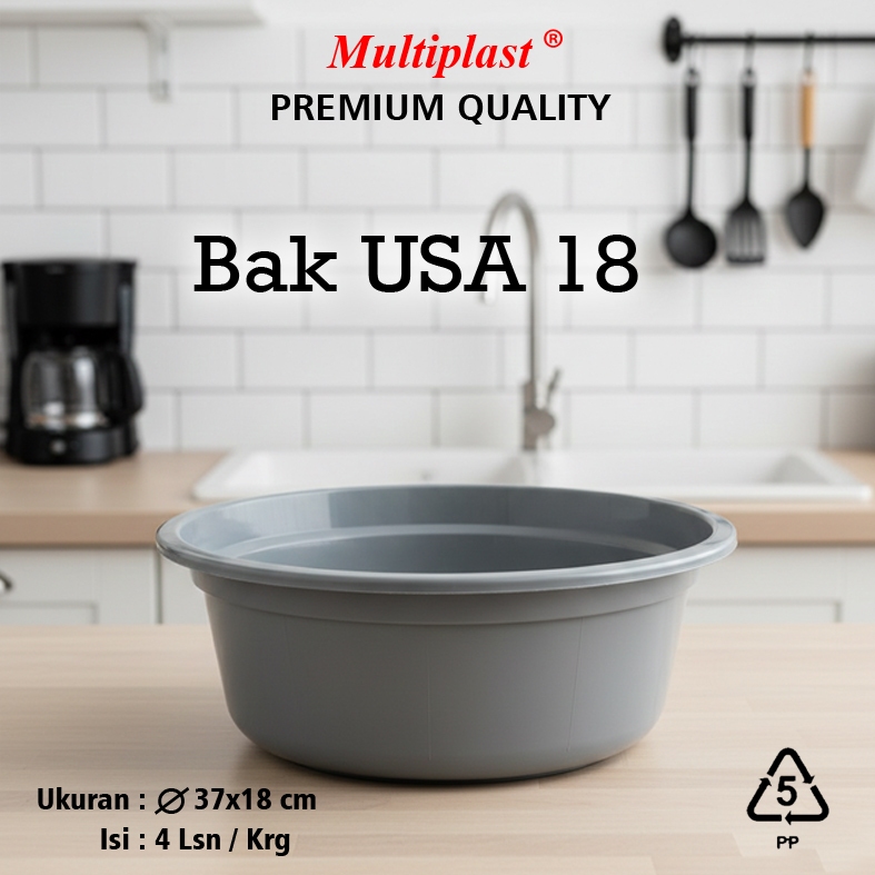 Bak Air Bak USA 18 L Bak Plastik Bak Bulat Multiplast Khusus INSTAN