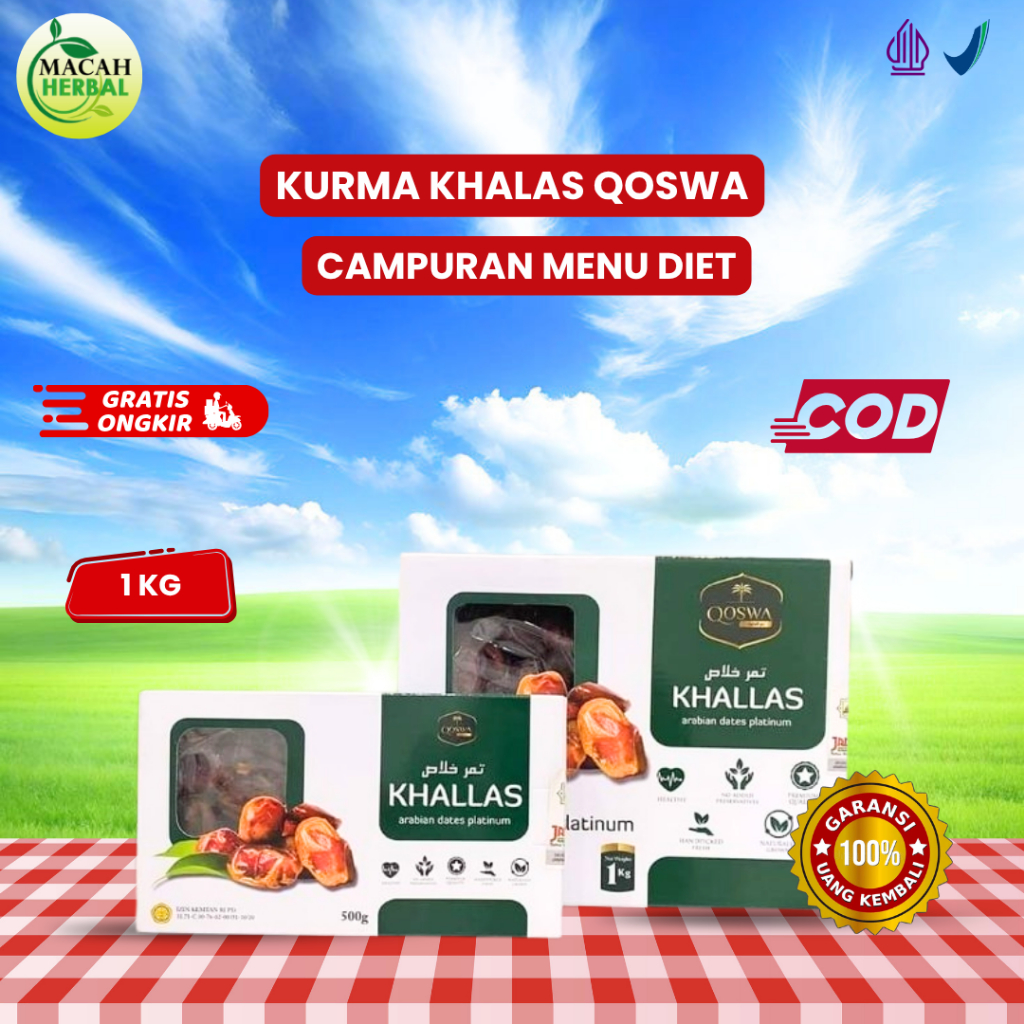 KURMA KHALAS QOSWA - KHALAS KURMA QOSWA - KURMA KERING ORIGINAL 1KG / 500GR | KUALITAS PREMIUM MANIS
