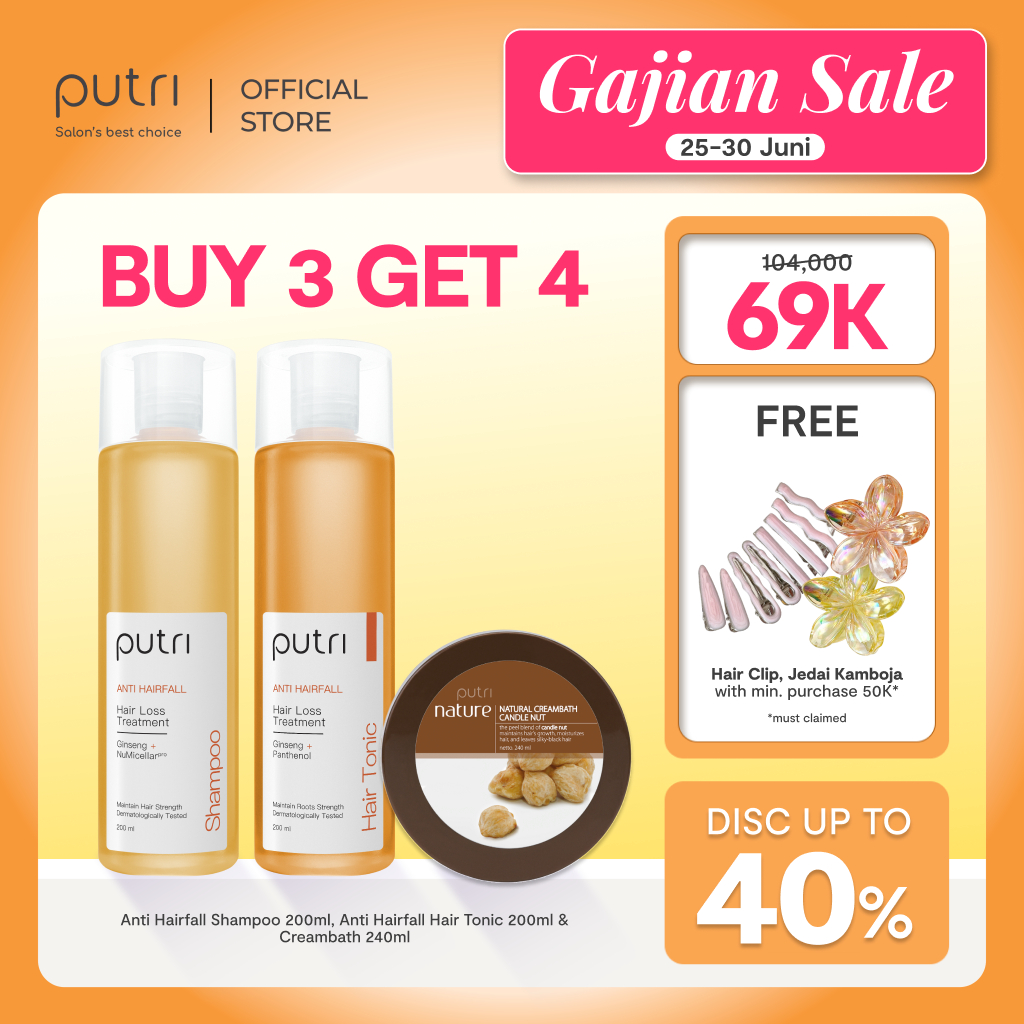 Putri Ginseng Series Komplit Anti Rontok | Hair Care Wangi Tahan Lama | Hair Care Anti Rontok | Deng