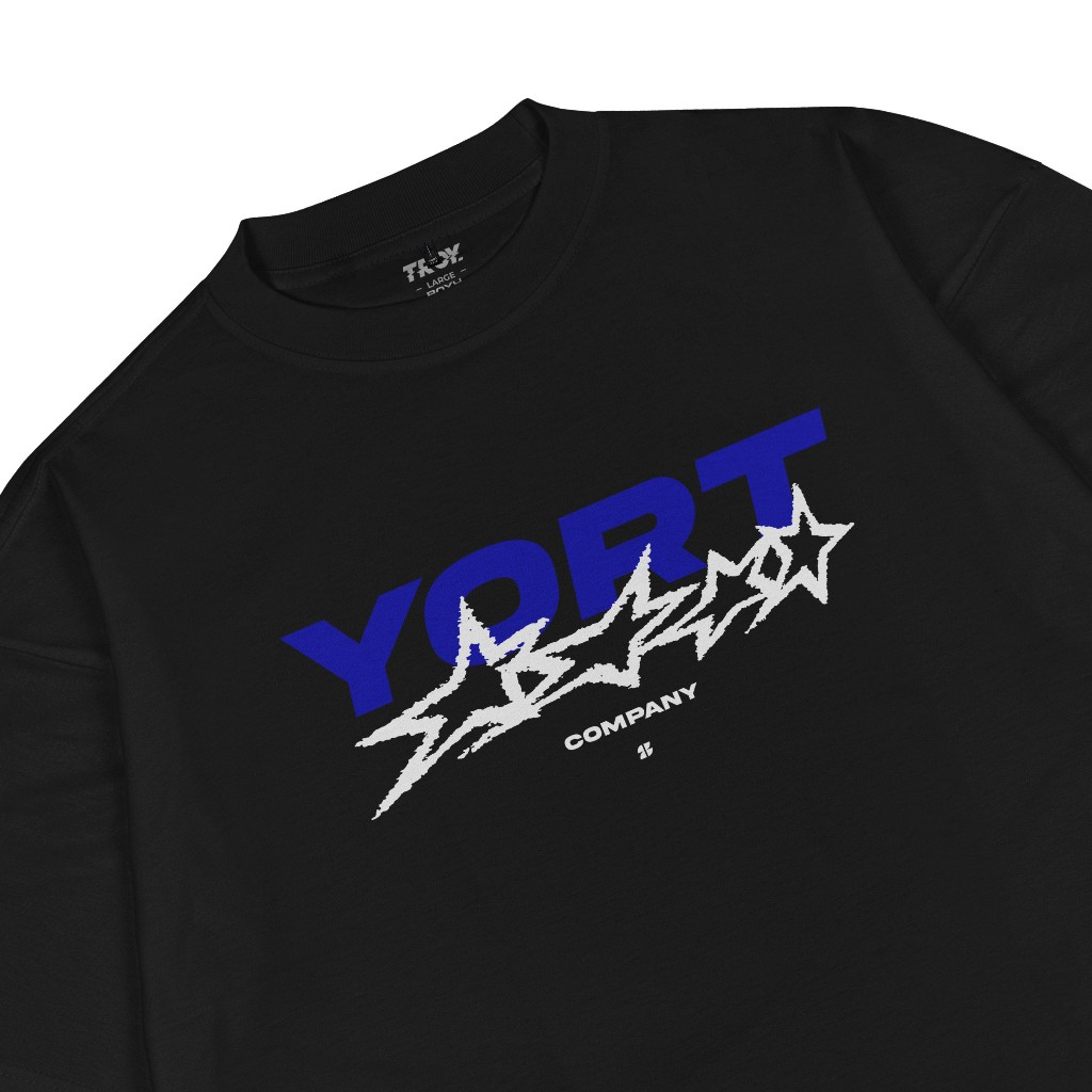 Troy Company Boxy Oversize Tshirt Black Stella Quattro - Kaos Pria Boxy Oversize Hitam MBD 3110
