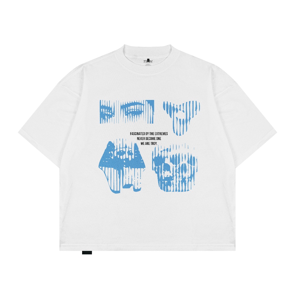 Troy Company Boxy Oversize Tshirt White Be Not One - Kaos Pria Boxy Oversize Putih MBD 3082