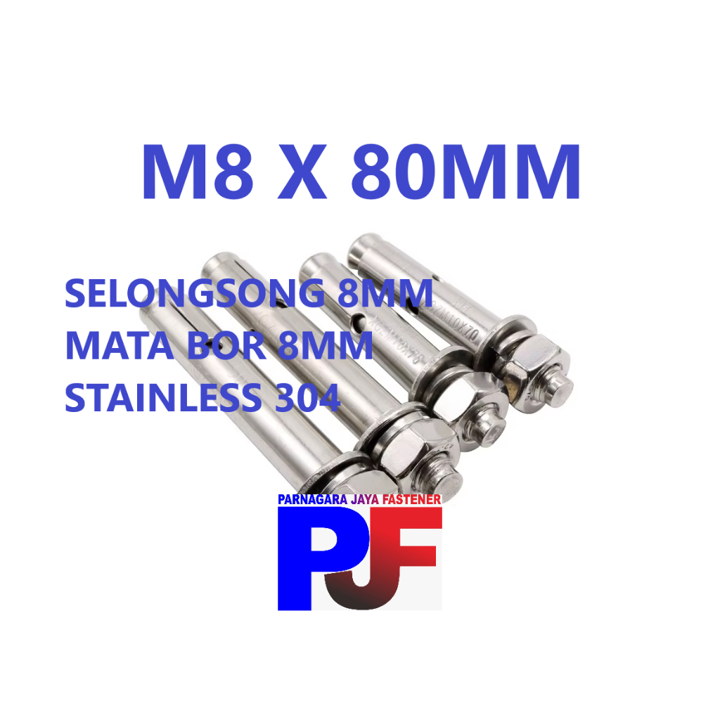 Dynabolt M8 x 80 Stainless 304 / Dynabolt Mata Bor 8MM SS 304