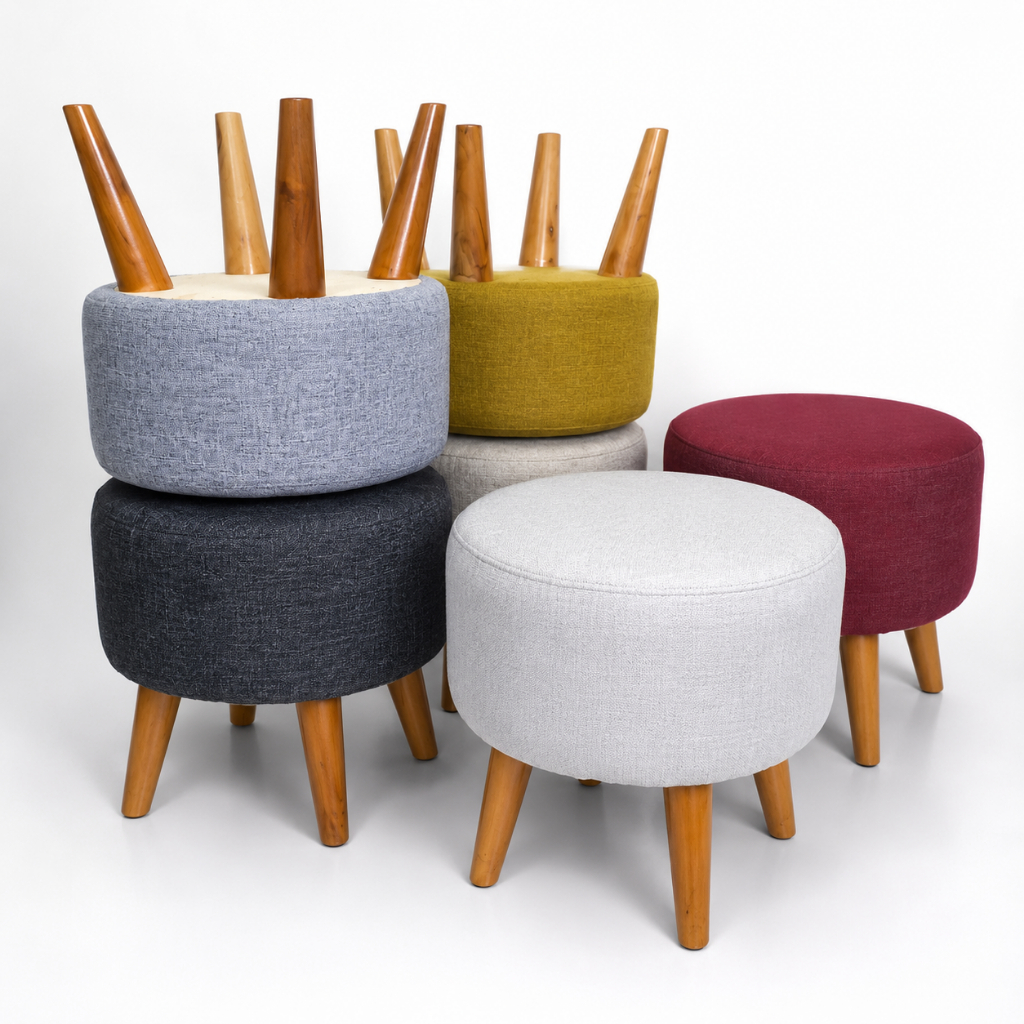 STOOL - STOOL BULAT / STOOL SOFA / SOFA RUANG TAMU BAHAN KANVAS ukuran 45 cm x 40 cm