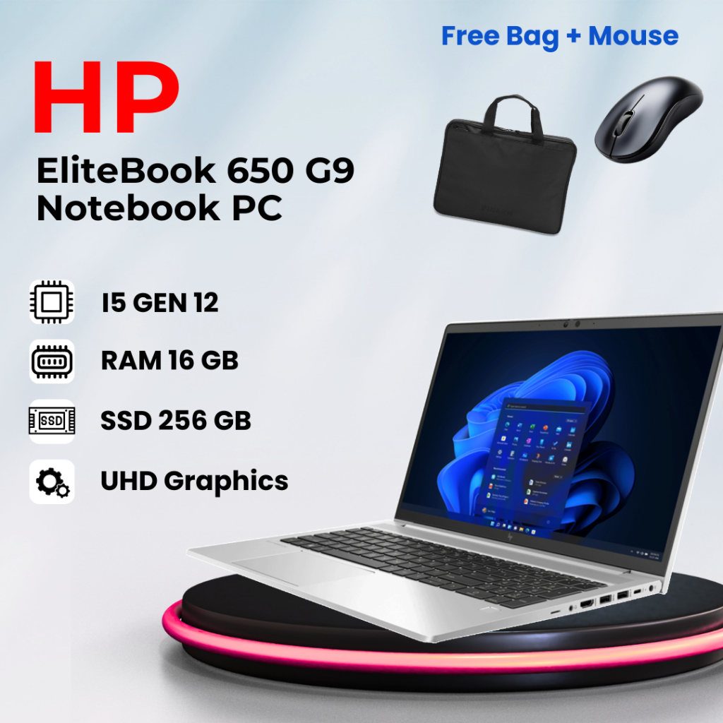 HP EliteBook 650 G9 i5 Gen 12 16/256GB 15" Laptop Bekas Seken Murah Garansi Toko 1 Bulan Free Mouse 