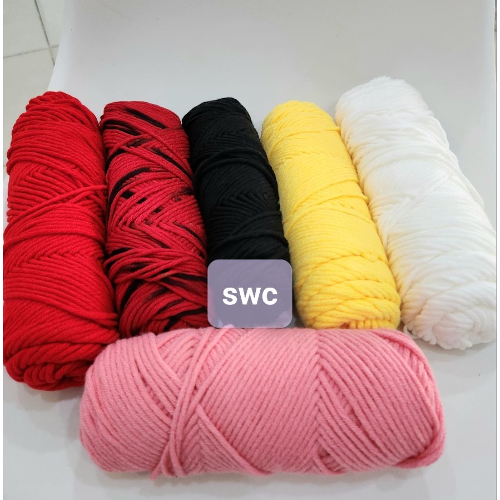 CROCHET YARN/BENANG RAJUT/BENANG RAJUT KATUN SUSU/MILK COTTON YARN/BENANG RAJUT MILK COTTON 8ply 100