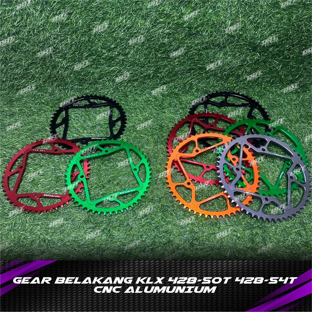 GEAR GIR BELAKANG KLX 428-50T 428-54T CNC ALMUNIUM
