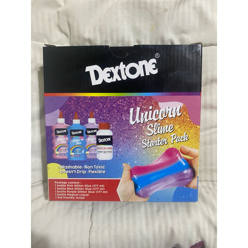Dextone Glitter Glue & Magical Liquid Activator Original Official Bahan Pembuat Slime DIY (Bisa Beli