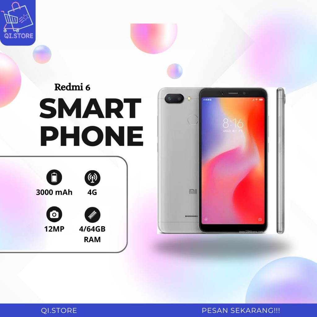 Xiaomi Redmi 6 Ram 4/64 Bergaransi 1 Tahun