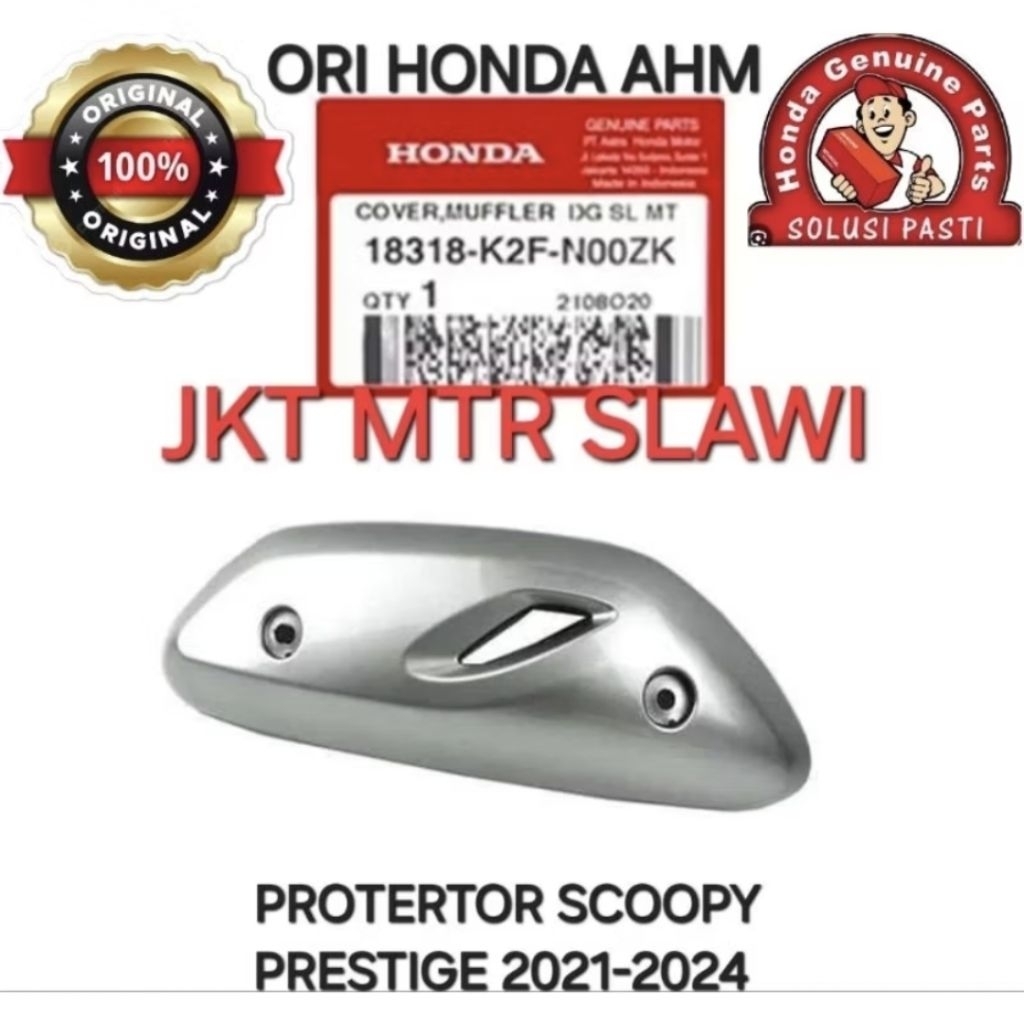 18318-K2F-N00ZK tutup knalpot cover knalpot tameng knalpot scoopy k2f warna silver